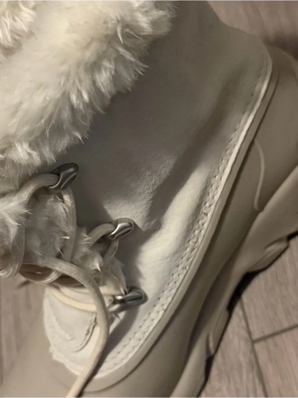 Sorel Cream Faux-Fur Lace-Up Winter Boots